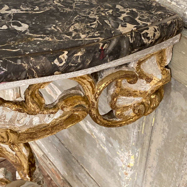 Console in painted and gilded wood 18th century