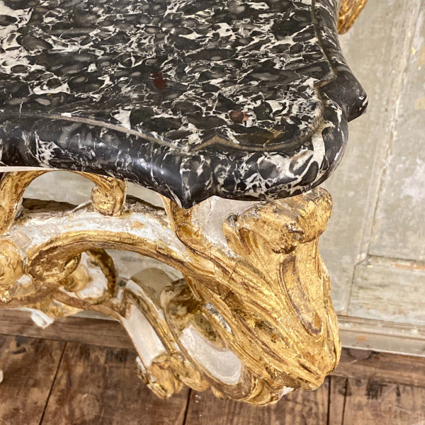 Console in painted and gilded wood 18th century