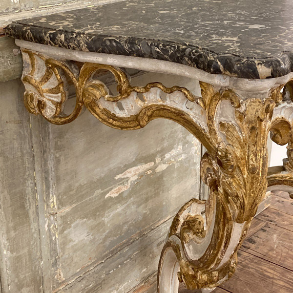 Console in painted and gilded wood 18th century