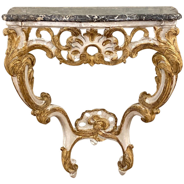 Console in painted and gilded wood 18th century
