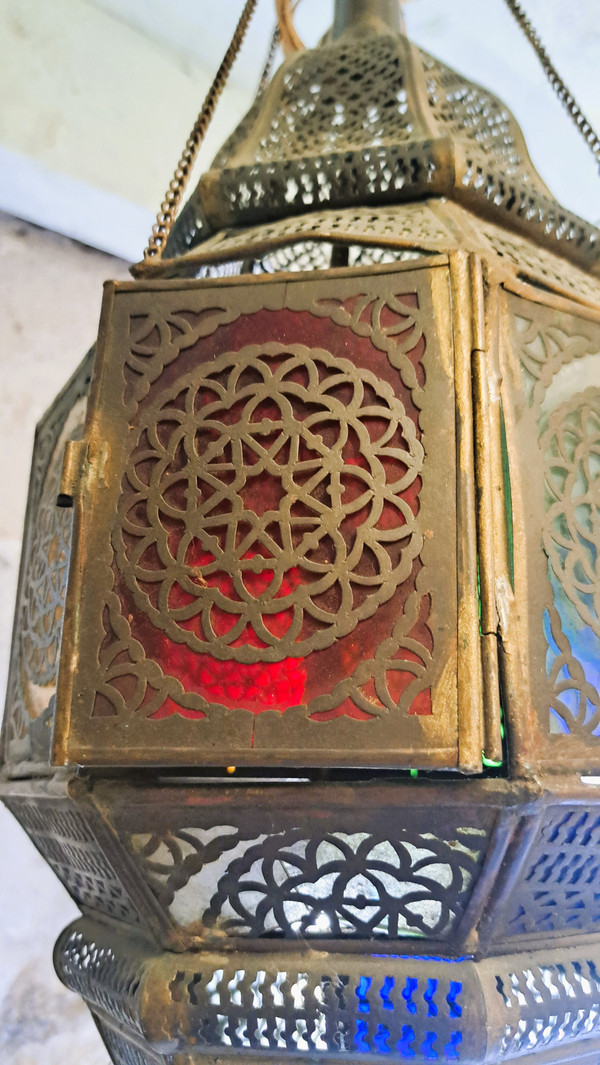 Antique oriental hanging lantern, early 20th century