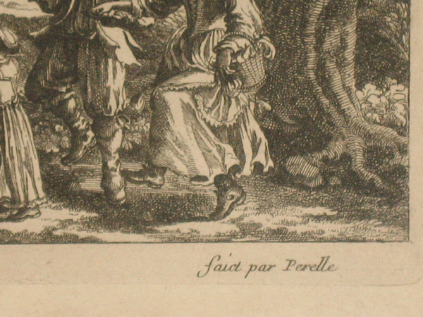 Acqua Terra Aria Fuoco Incisioni di Gabriel Perelle (1604-1677) incorniciate XIX secolo