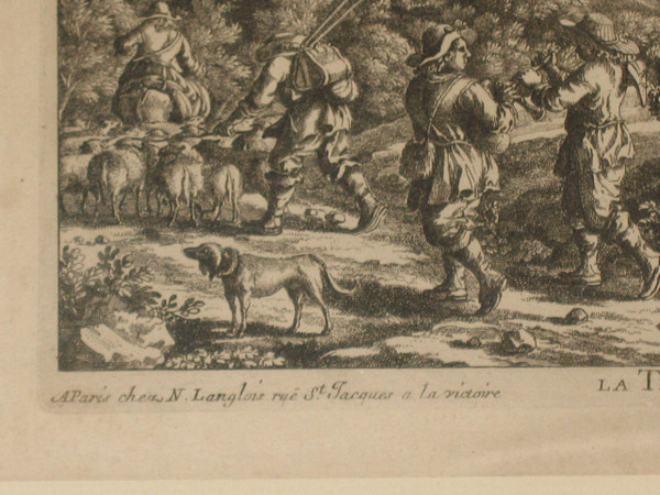 Acqua Terra Aria Fuoco Incisioni di Gabriel Perelle (1604-1677) incorniciate XIX secolo