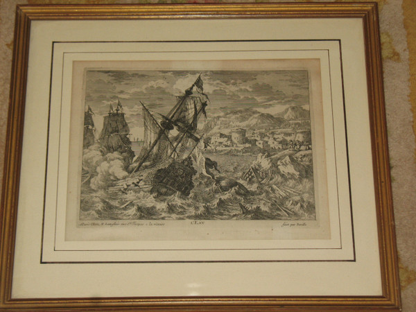 Acqua Terra Aria Fuoco Incisioni di Gabriel Perelle (1604-1677) incorniciate XIX secolo