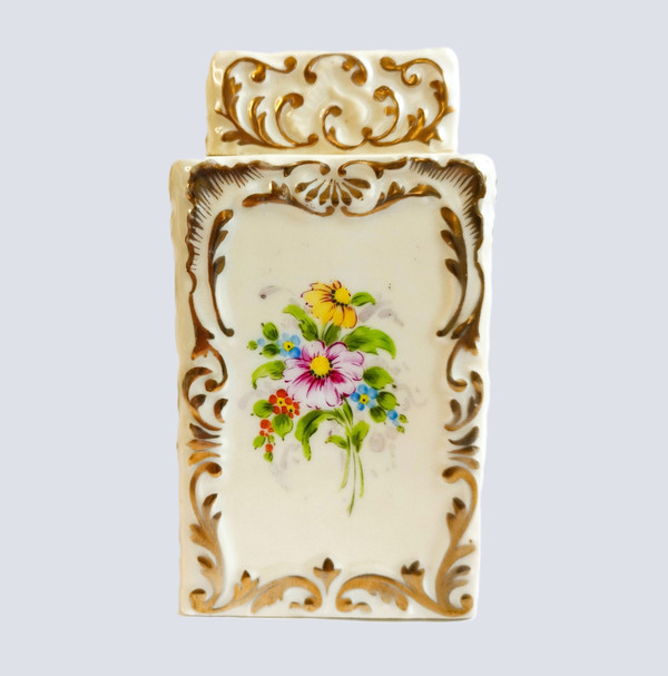 Paris Porcelain Hand Painted Tea Box 19th C