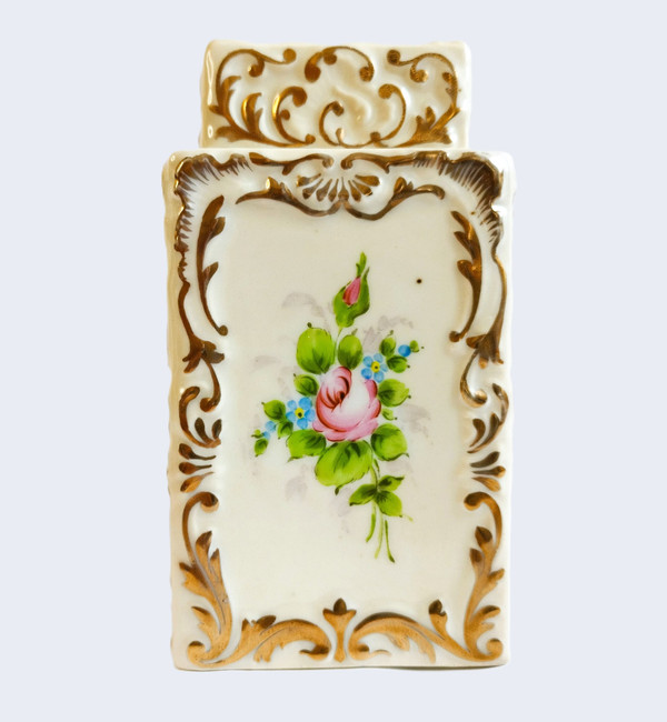 Paris Porcelain Hand Painted Tea Box 19th C