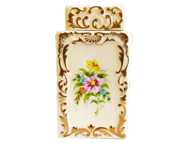 Paris Porcelain Hand Painted Tea Box 19th C