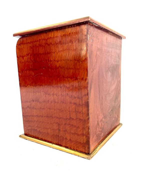 Antique cigar cabinet in mahogany and brass