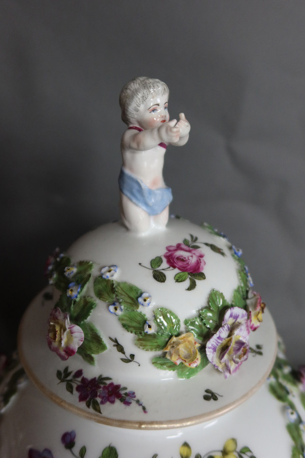 Pair of Samson porcelain covered pots