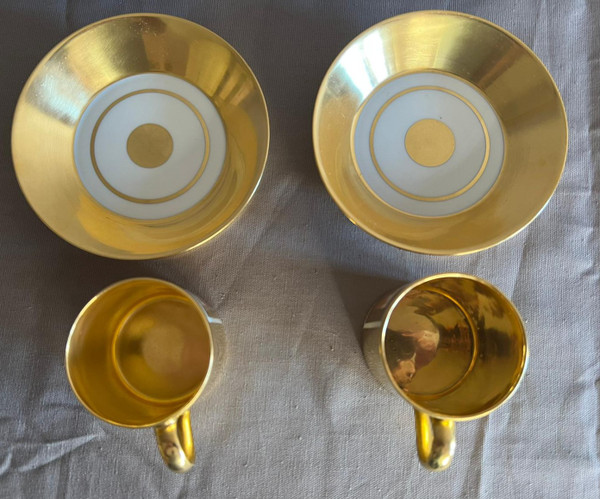 Pair Of Porcelain Cups And Coasters From KPM 20th century