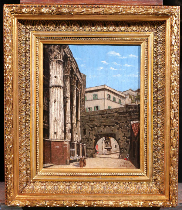 Pittura Italia Roma Grand Tour tempio rovine Antichità impressionismo romano