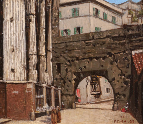 Pittura Italia Roma Grand Tour tempio rovine Antichità impressionismo romano