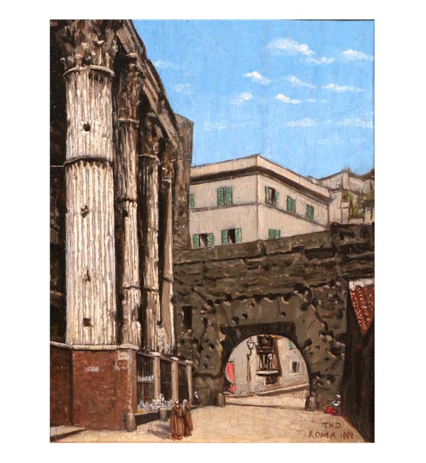 Pittura Italia Roma Grand Tour tempio rovine Antichità impressionismo romano