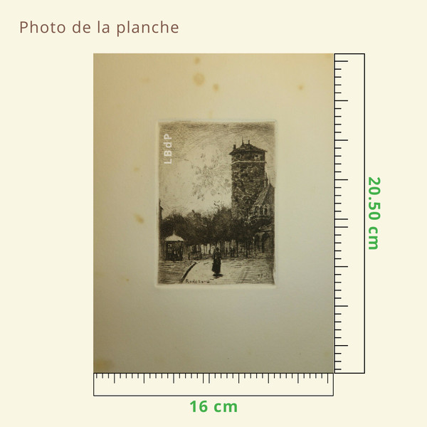 Etching by Eugène Viala - aquafortist from Aveyron