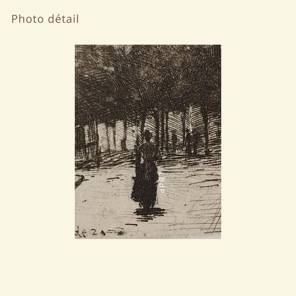 Etching by Eugène Viala - aquafortist from Aveyron