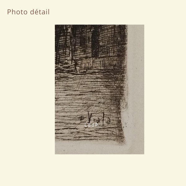 Etching by Eugène Viala - aquafortist from Aveyron