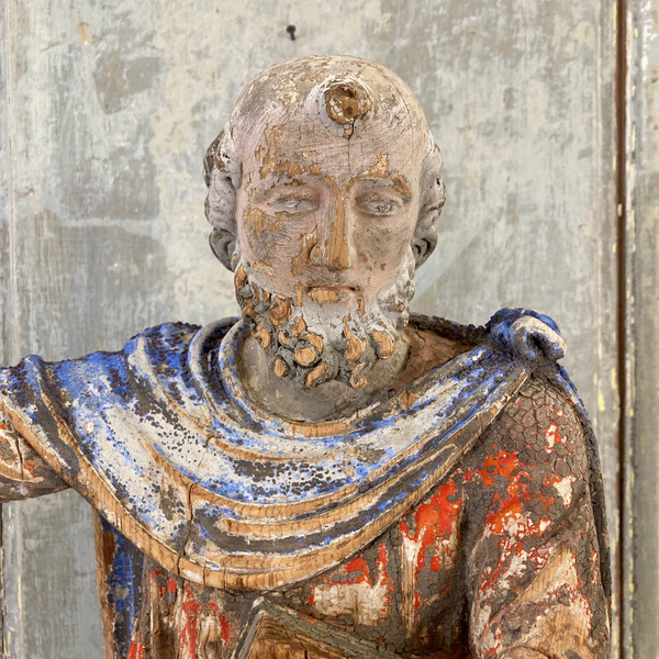 Saint in carved wood 18th century