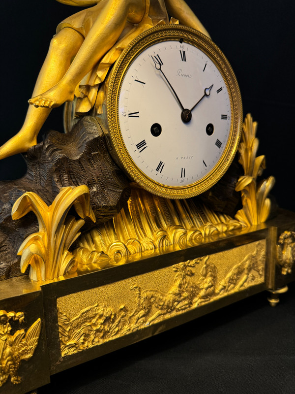 Large Empire gilt bronze "Diana the Huntress" clock