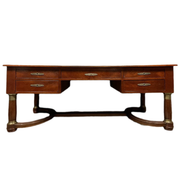 bureau Ministre double face style Empire en acajou vers 1900