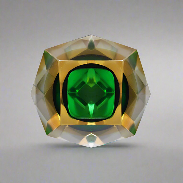 1960s Astonishing Green Murano Ashtray or Bowl By Flavio Poli for Seguso. Made in Italy