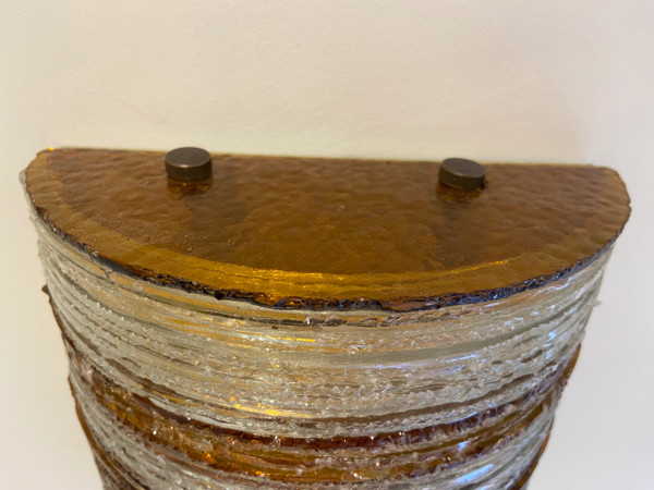 Wandleuchte aus Glas und Messing von Abano Poli