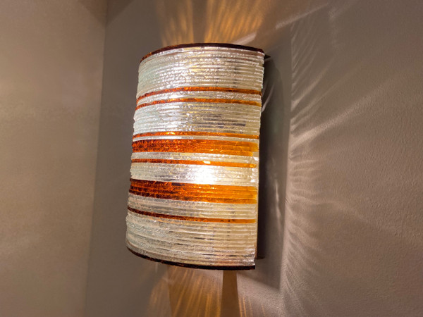 Wandleuchte aus Glas und Messing von Abano Poli