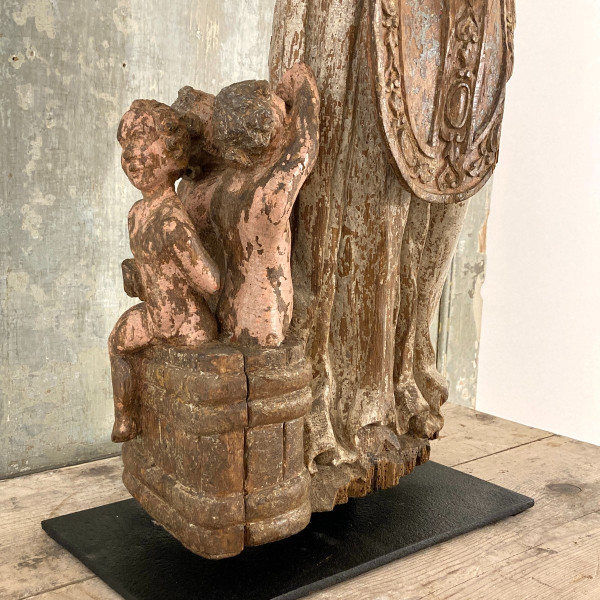 Bois sculpté polychrome XVII