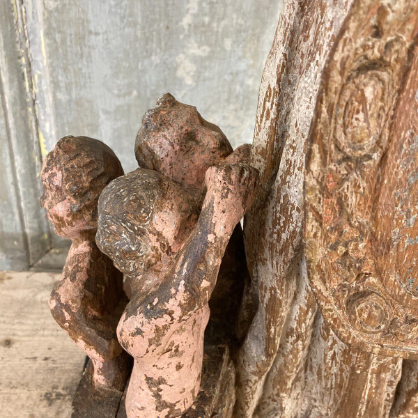Bois sculpté polychrome XVII