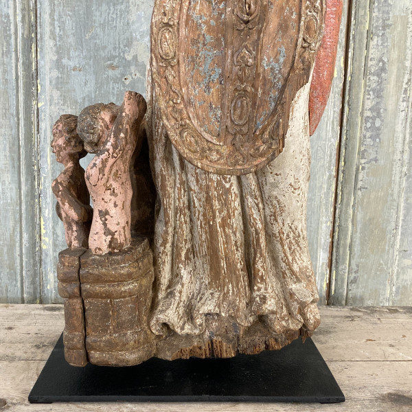 Bois sculpté polychrome XVII