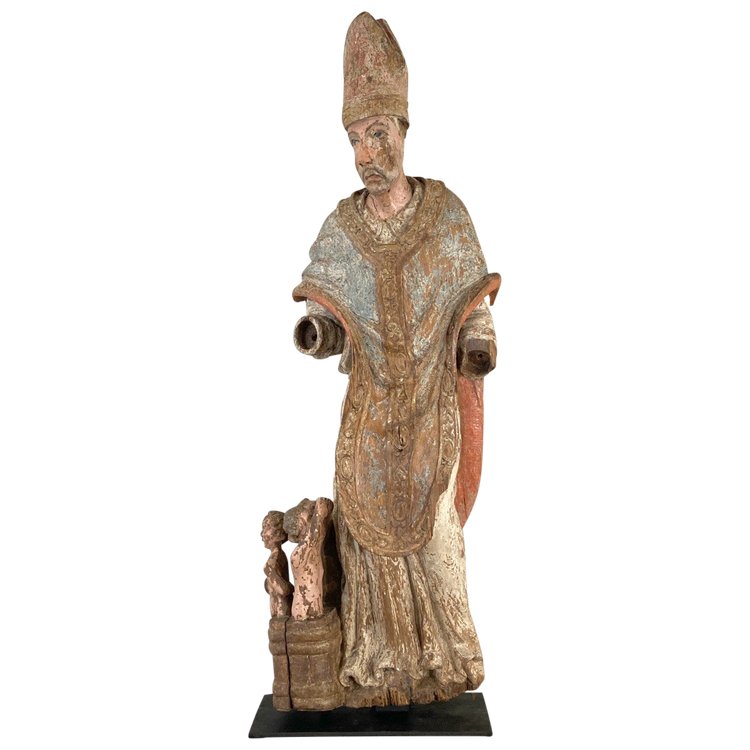 Bois sculpté polychrome XVII