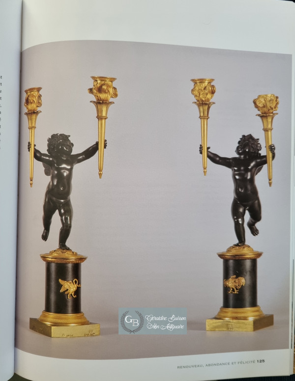 André-Antoine RAVRIO, pair of zephyr candelabras, Empire period, 1805.