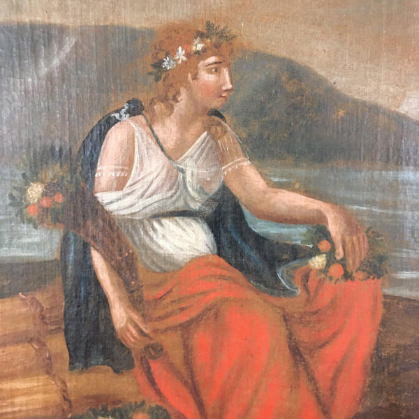 Huile Sur Toile Allégorique Fin XVIII