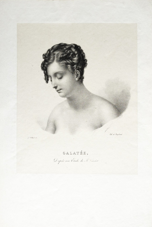 Galatea Greek Mythology Lithograph After Girodet-trioson  19th C Old Print