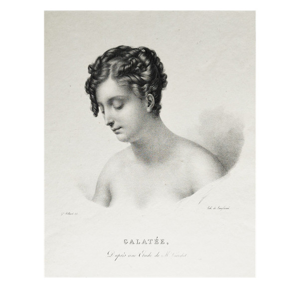 Galatea Greek Mythology Lithograph After Girodet-trioson  19th C Old Print