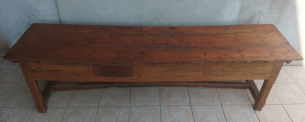 Grande table de ferme en chêne XVIIIe