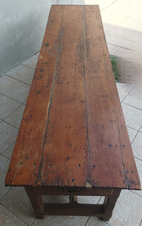 Grande table de ferme en chêne XVIIIe