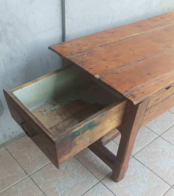 Grande table de ferme en chêne XVIIIe