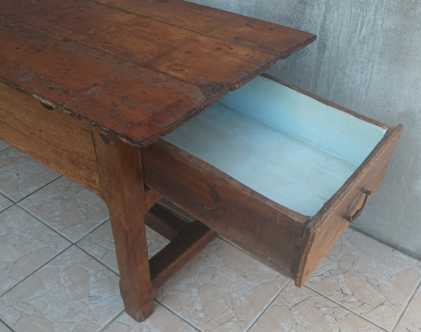 Grande table de ferme en chêne XVIIIe