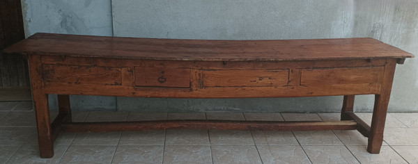 Grande table de ferme en chêne XVIIIe