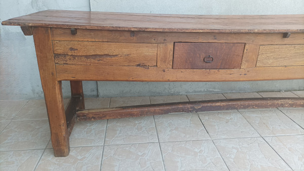 Grande table de ferme en chêne XVIIIe