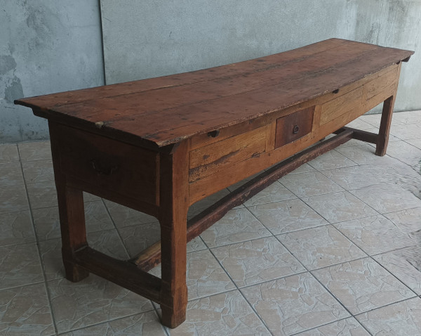 Grande table de ferme en chêne XVIIIe