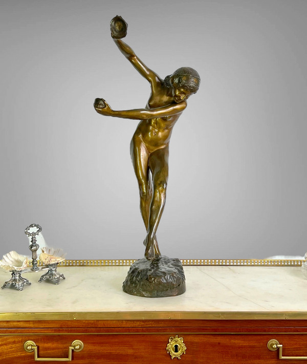 Grand Bronze Danseuse aux Cymbales signé Dupuy Cachet Fondeur Susse Frères