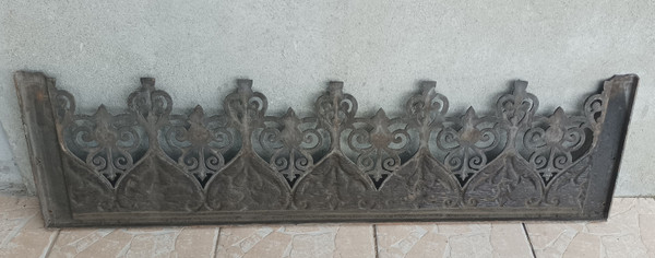 Lot de 3 balconnières garde-corps style gothique en fonte 19ème