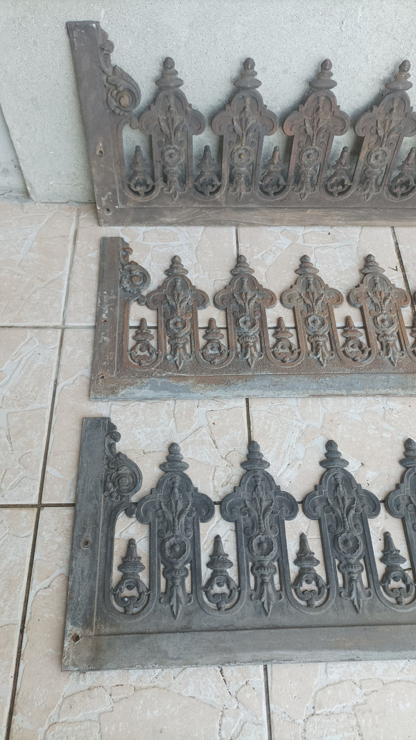 Set di 3 balaustre in ghisa in stile Luigi XVI XIX secolo
