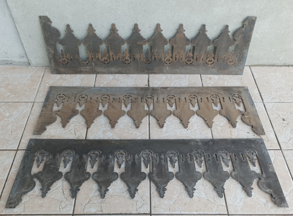 Set di 3 balaustre in ghisa in stile Luigi XVI XIX secolo