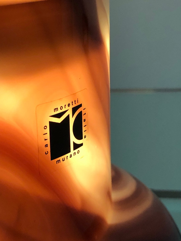 Tischlampe aus Muranoglas von Carlo Moretti, Italien 60er Jahre