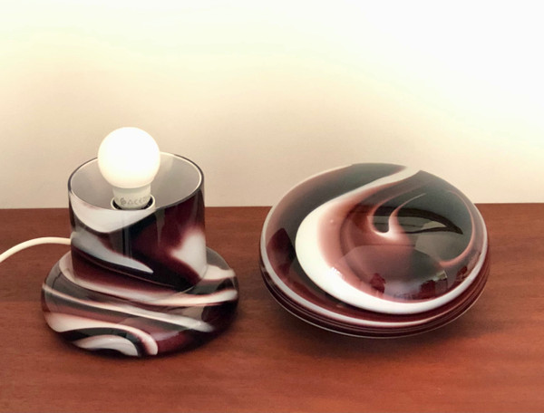 Tischlampe aus Muranoglas von Carlo Moretti, Italien 60er Jahre
