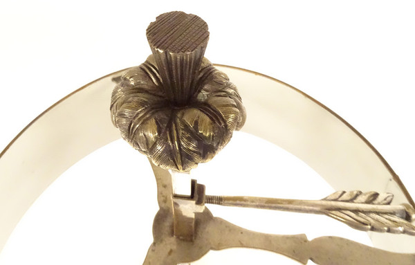Lampe Bouillotte 3 Feux Bronze Argenté Têtes Béliers Boucs Palmettes XIXème