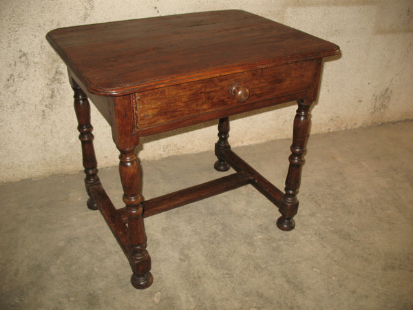 Schreibtisch Schreibtisch aus der Zeit Louis XIV aus Obstholz Herkunft Périgord mit 1 Schublade 17