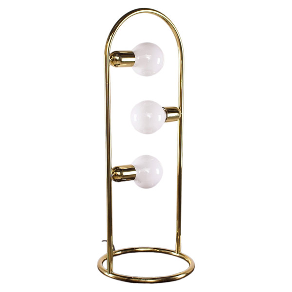 Lampada da tavolo in ottone in stile Gaetano Sciolari.